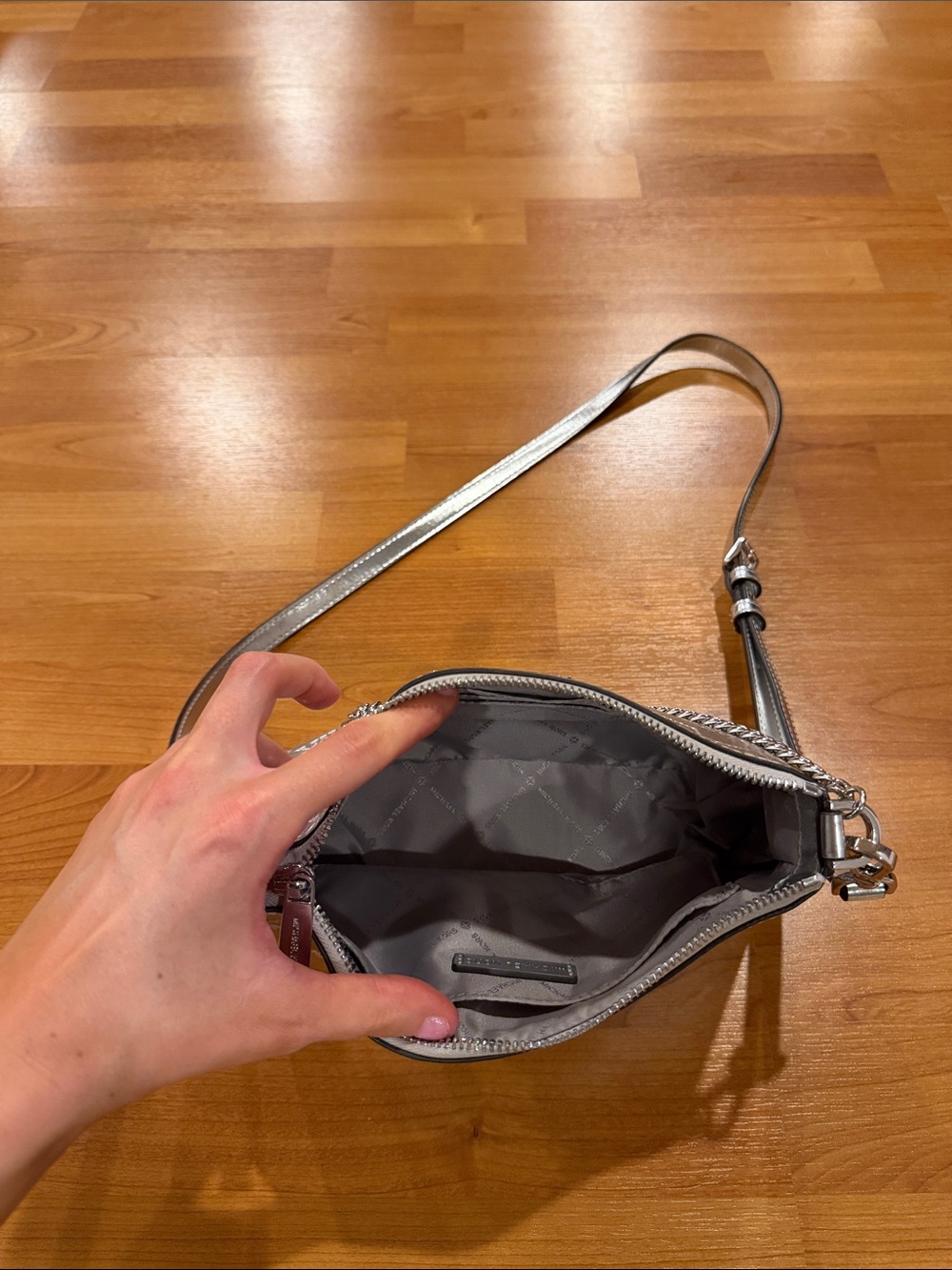 Michael Kors Silver Crossbody - Picture 6 of 7